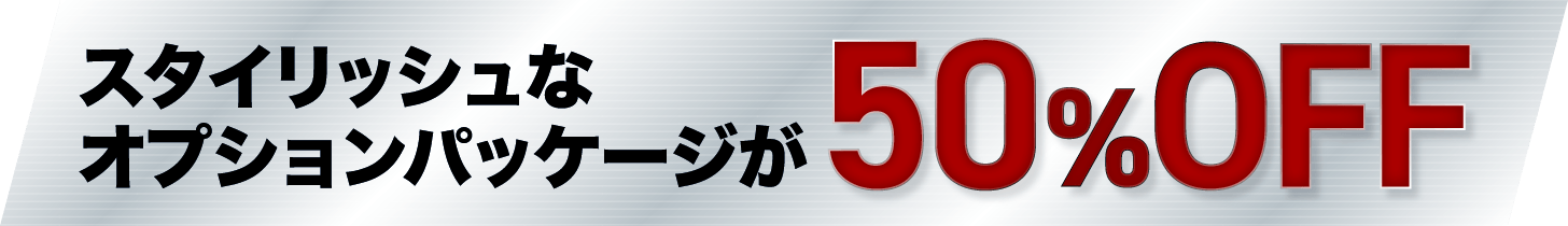 スタイリッシュなオプションパッケージが50%OFF