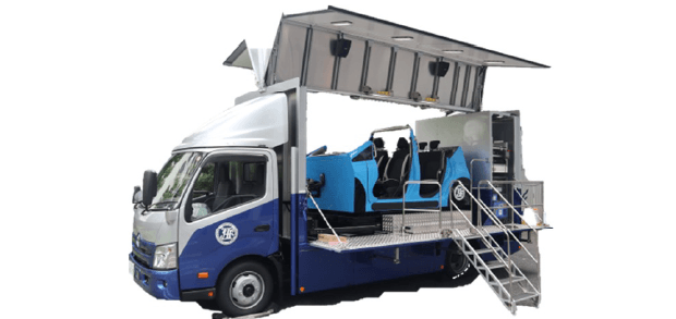 【JAF】シートベルト効果体験車（衝突衝撃体験車）